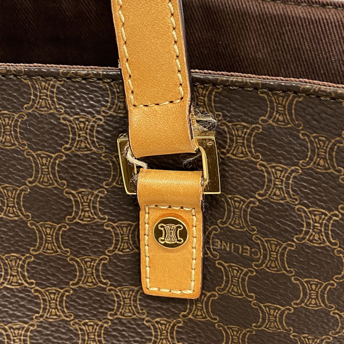 Celine Tote Bag Macadam Brown Gold — view 7