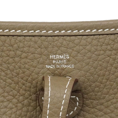 Hermes Shoulder Bag Evelyne TPM Taurillon Clemence Etoupe Silver — view 5
