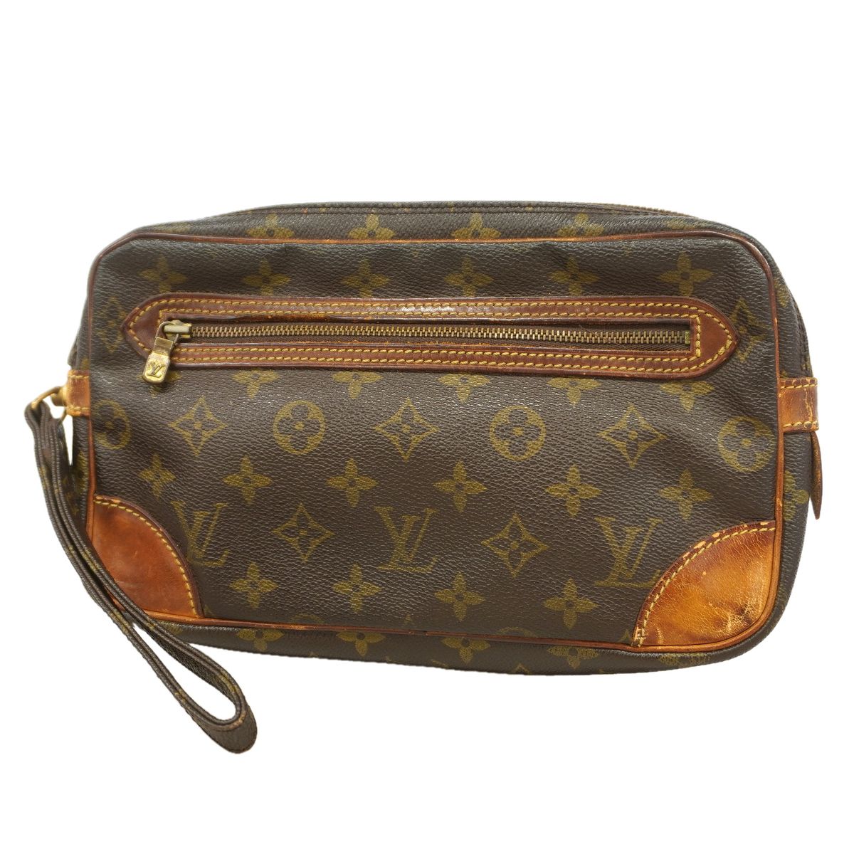 Louis Vuitton Clutch Monogram Marly Dragonne GM Brown