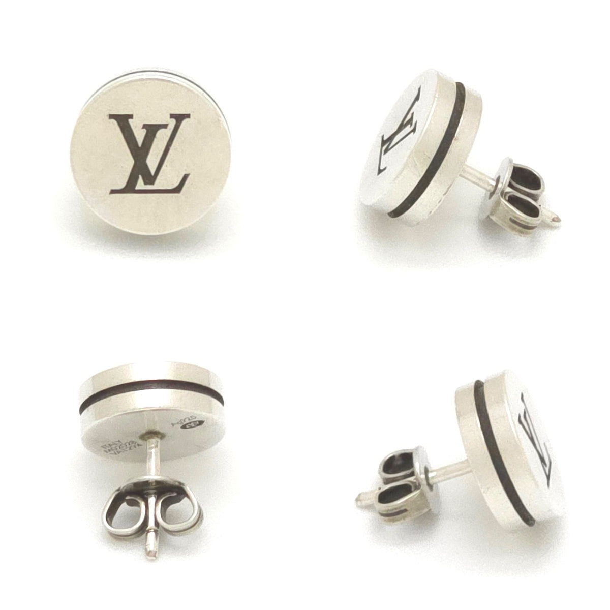 Louis Vuitton Single Earrings LV Tailor Round Signature Sterling Silver — view 3