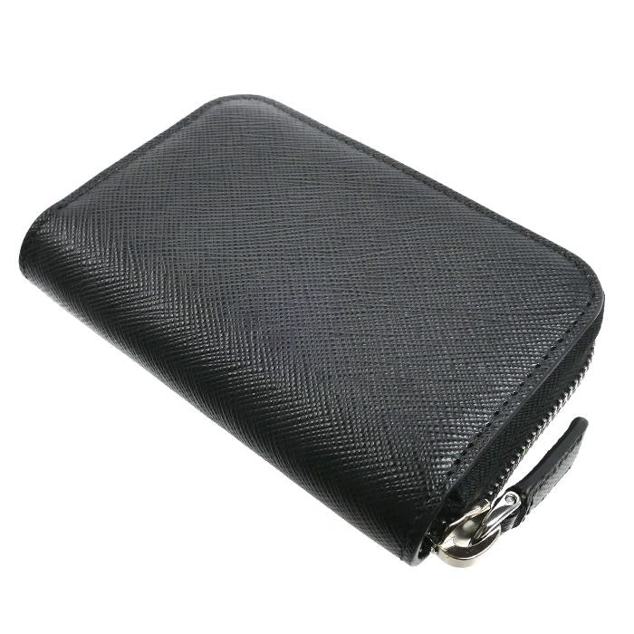 Prada Saffiano Embossed Triangle Coin Purse Black — view 2