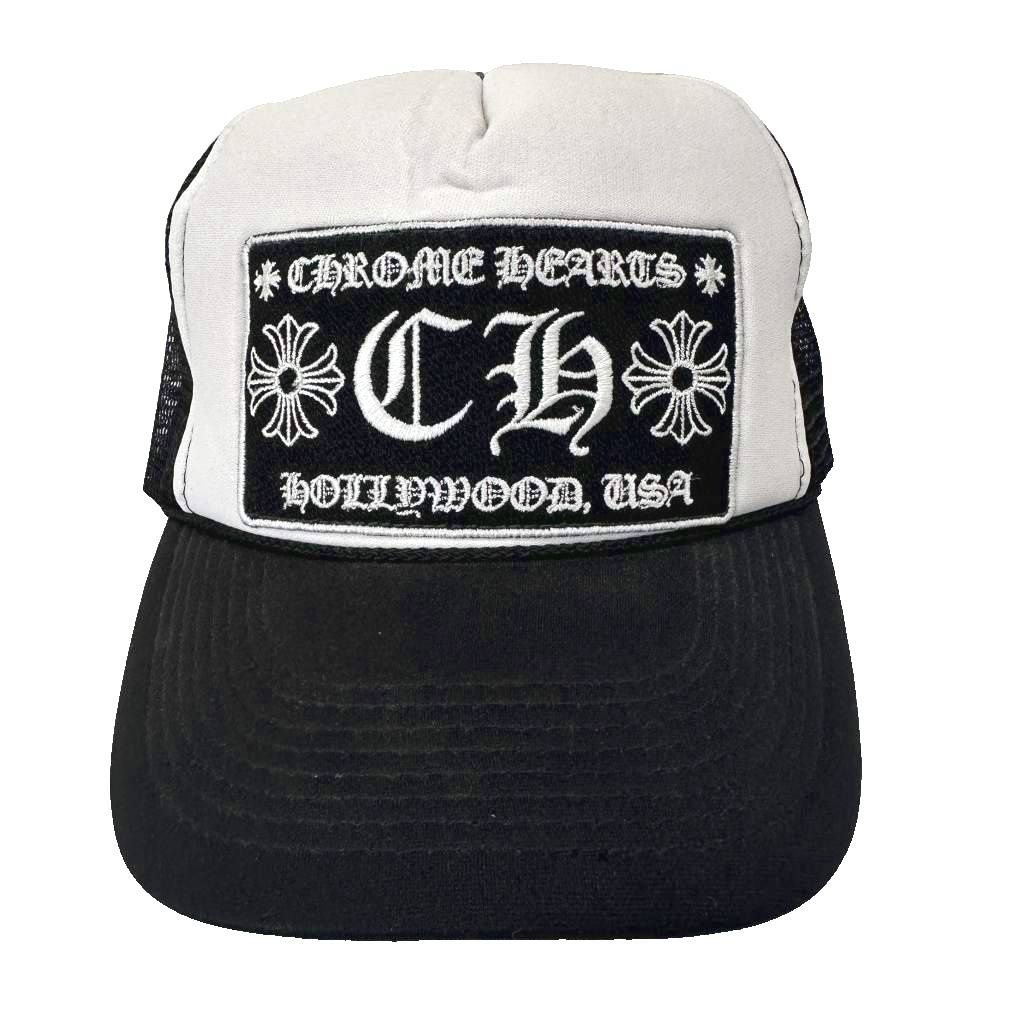 Chrome Hearts First Era CH Trucker Cap Cross Ball Mesh Cap Hat Black — view 2