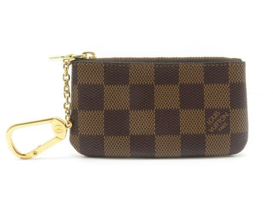 Louis Vuitton Pochette Cles Damier Key Case Canvas Brown Key Holder