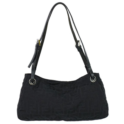 Fendi Zucca Shoulder Bag Canvas Black