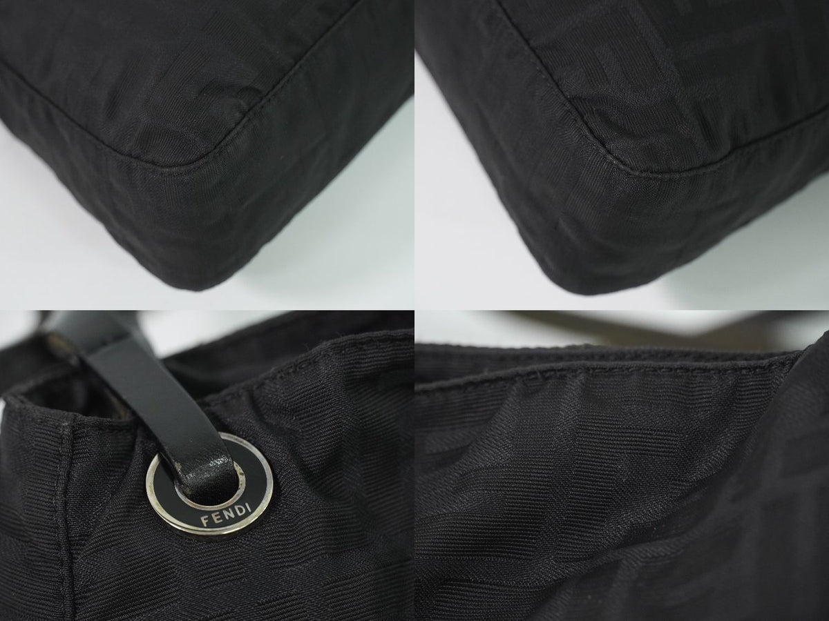 Fendi Zucca Shoulder Bag Canvas Black — view 7