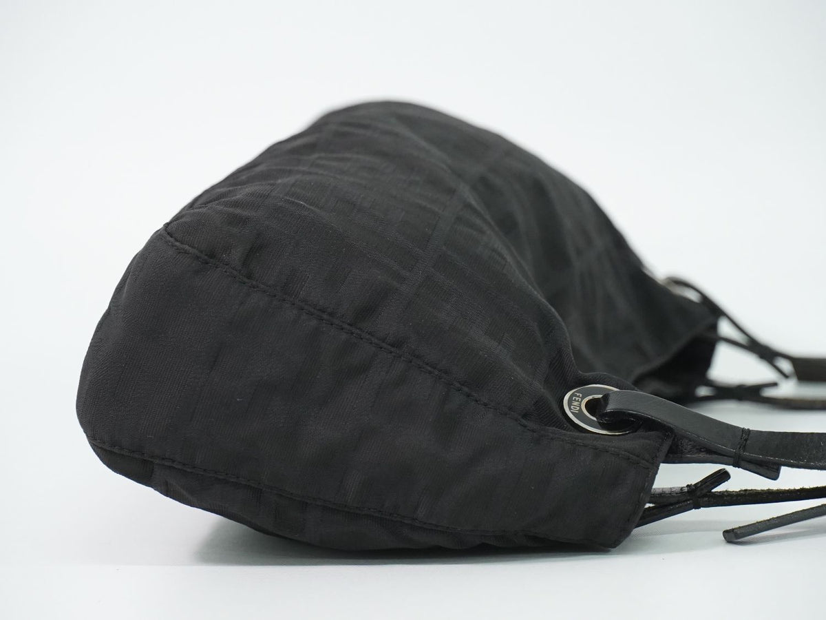Fendi Zucca Shoulder Bag Canvas Black — view 4