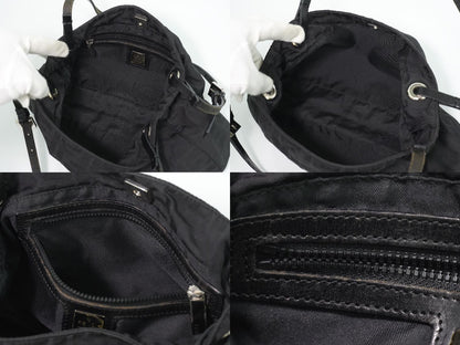 Fendi Zucca Shoulder Bag Canvas Black — view 8