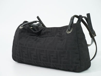 Fendi Zucca Shoulder Bag Canvas Black — view 2