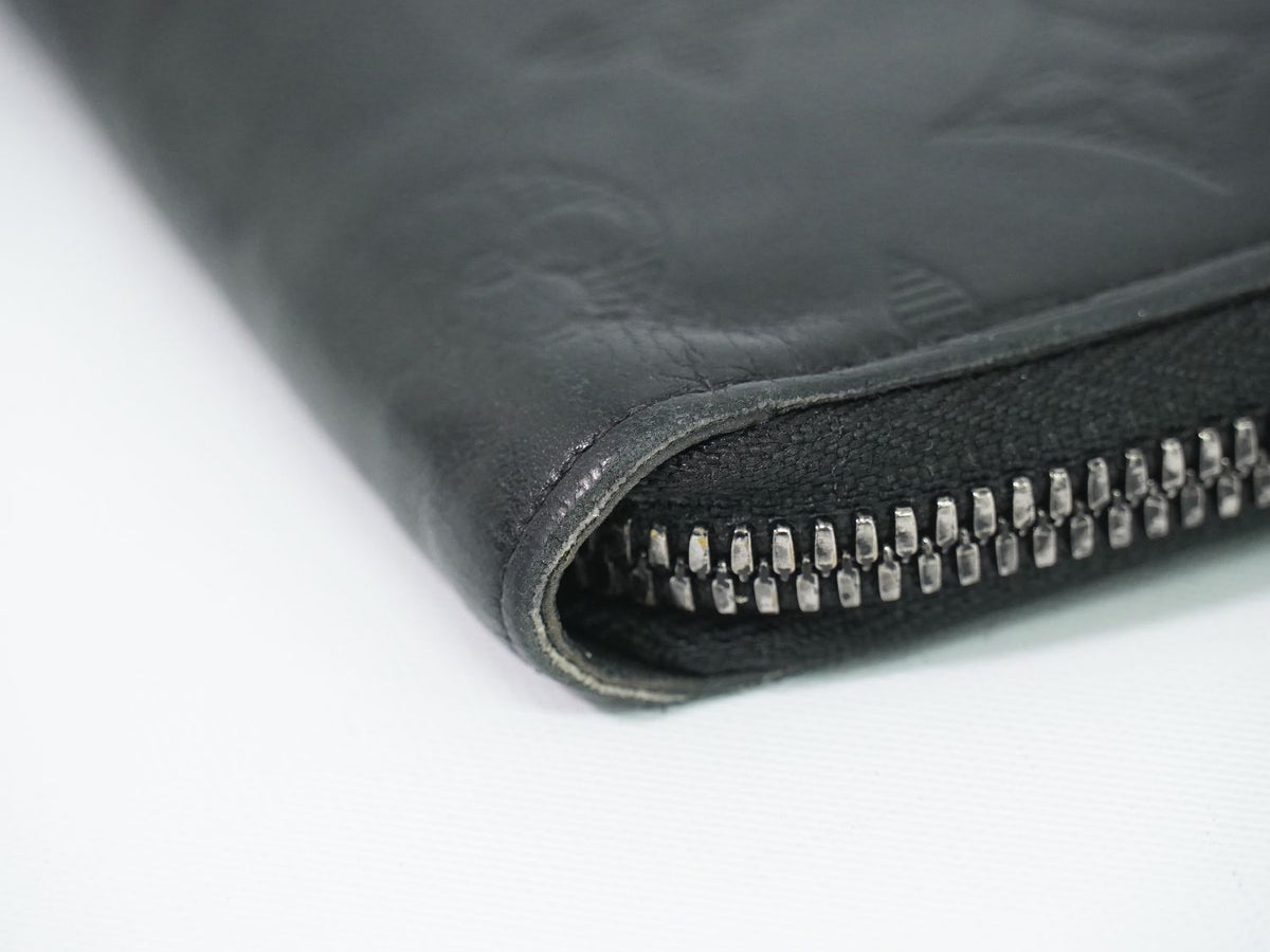 Louis Vuitton LV Zippy Wallet Vertical Monogram Shadow Noir Black — view 7