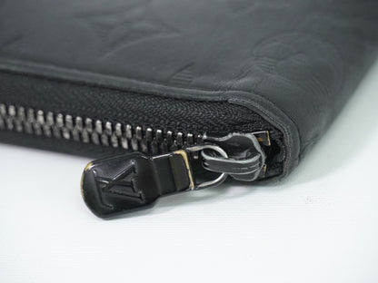 Louis Vuitton LV Zippy Wallet Vertical Monogram Shadow Noir Black — view 6