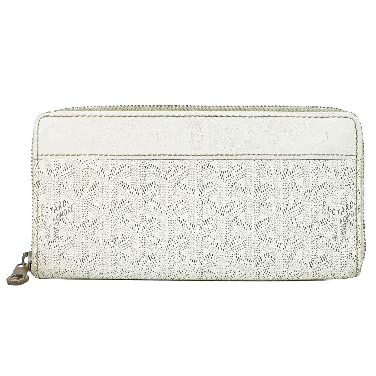 Goyard Matignon GM Zip Around Wallet White