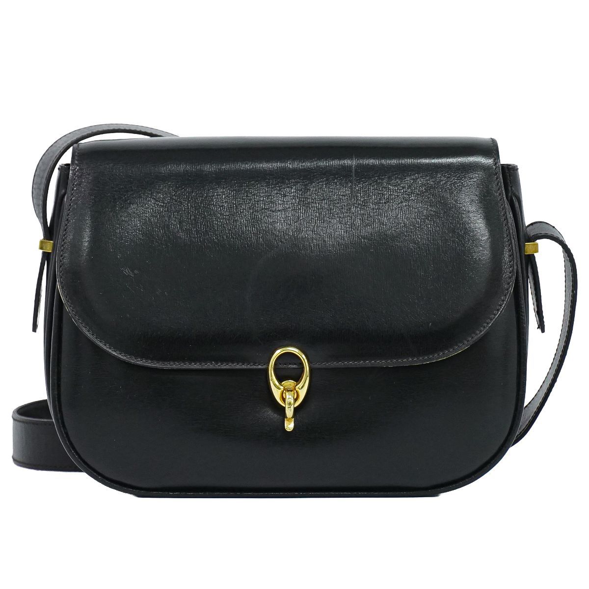Celine Leather Shoulder Bag Pochette Black