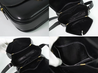 Celine Leather Shoulder Bag Pochette Black — view 8
