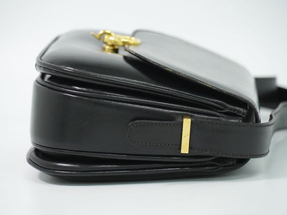 Celine Leather Shoulder Bag Pochette Black — view 4