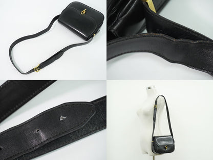 Celine Leather Shoulder Bag Pochette Black — view 6