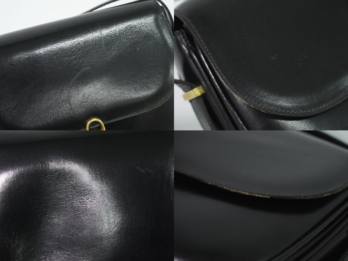 Celine Leather Shoulder Bag Pochette Black — view 7