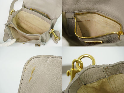 Miu Miu Leather Shoulder Bag Pochette Gray — view 8