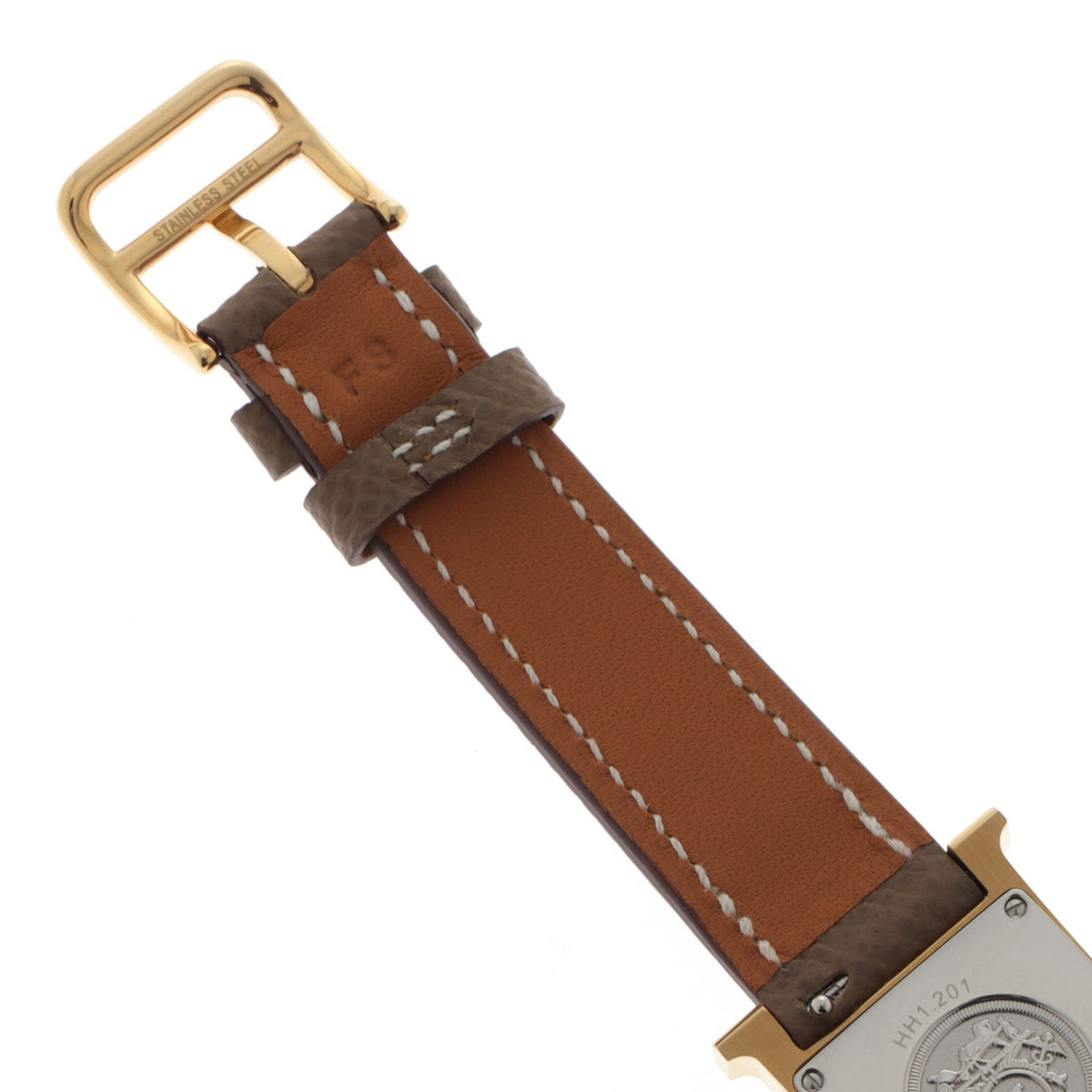 Hermes H Watch Leather Strap White Dial — view 8