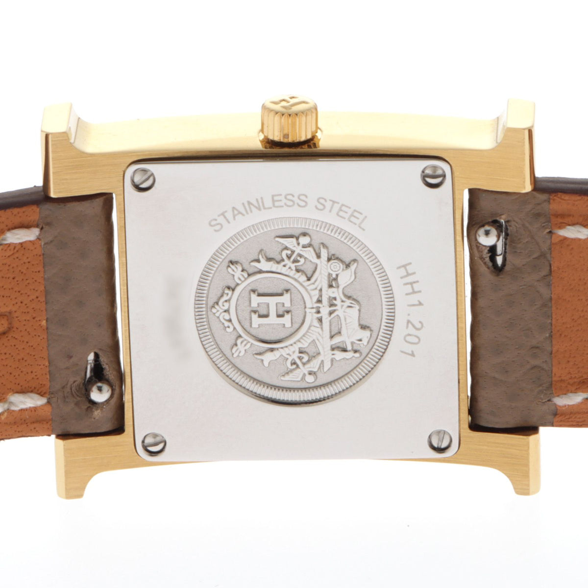 Hermes H Watch Leather Strap White Dial — view 4