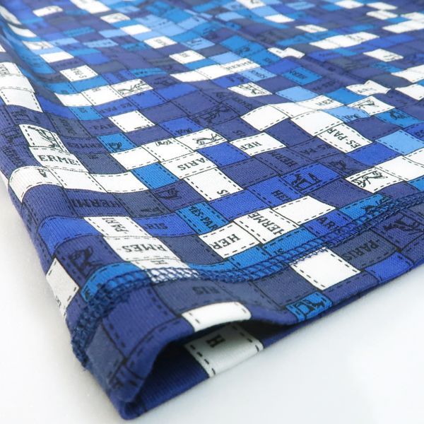 Hermes T-Shirt Bolduc Check Blue Cotton Ribbon Included 34 — view 7