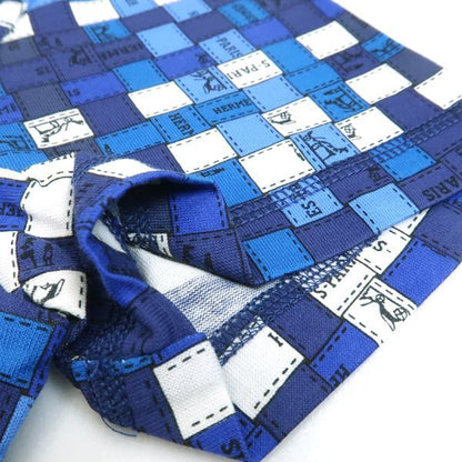 Hermes T-Shirt Bolduc Check Blue Cotton Ribbon Included 34 — view 8