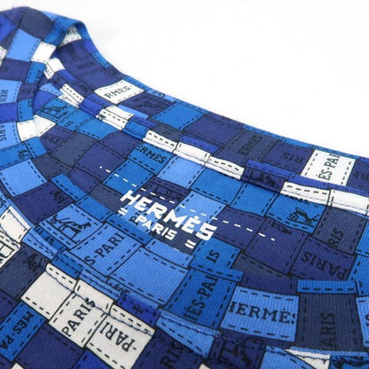 Hermes T-Shirt Bolduc Check Blue Cotton Ribbon Included 34 — view 6