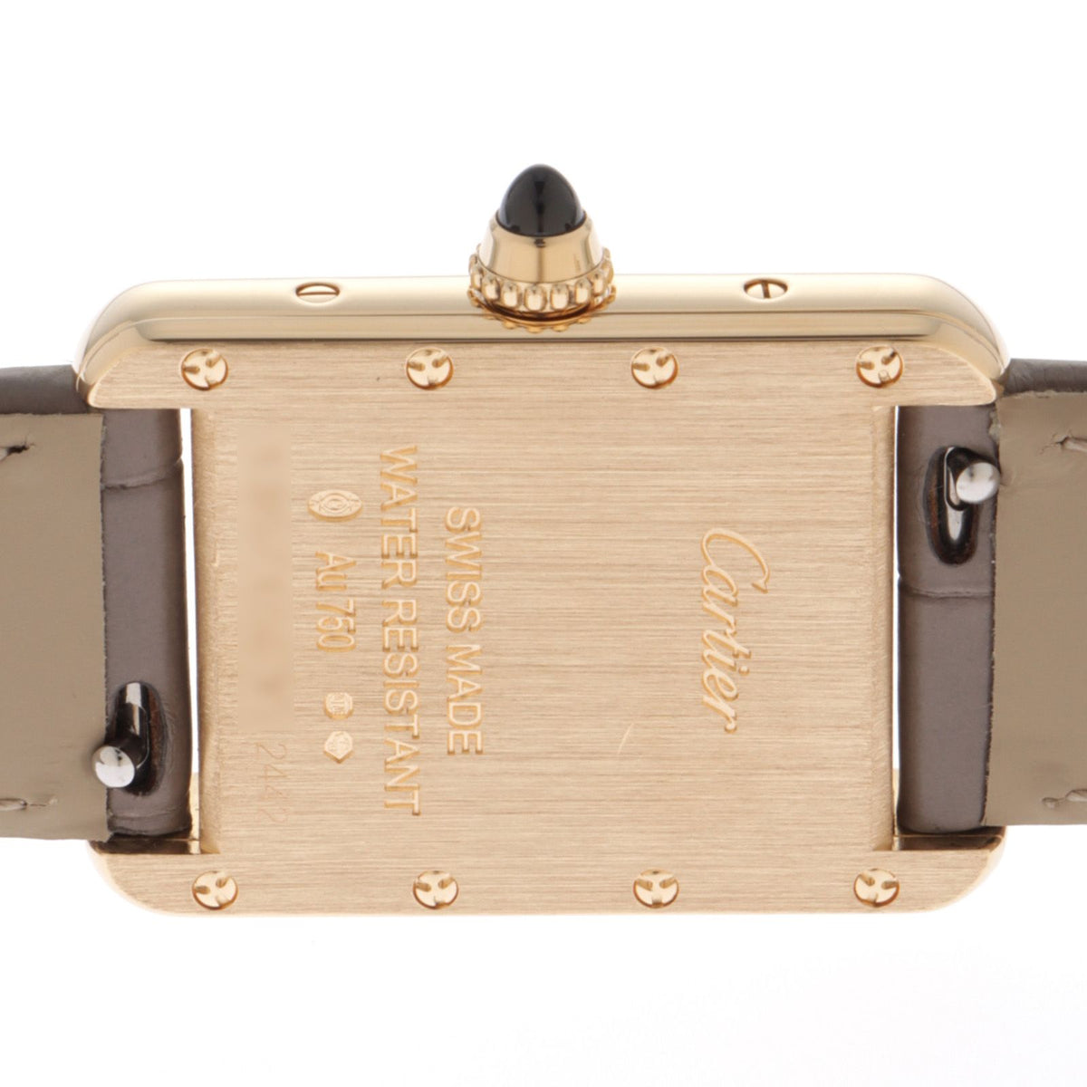 Cartier Tank Louis SM Watch 18k Yellow Gold Crocodile Leather Silver Dial Quartz — view 4