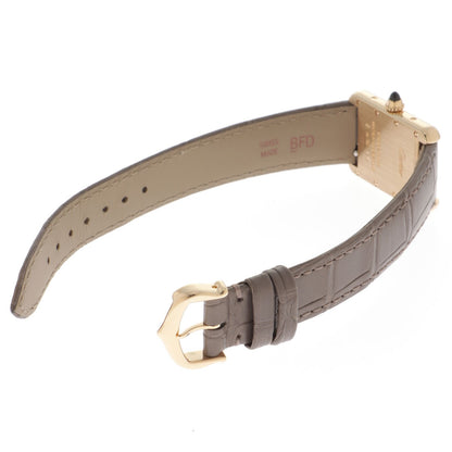 Cartier Tank Louis SM Watch 18k Yellow Gold Crocodile Leather Silver Dial Quartz — view 3