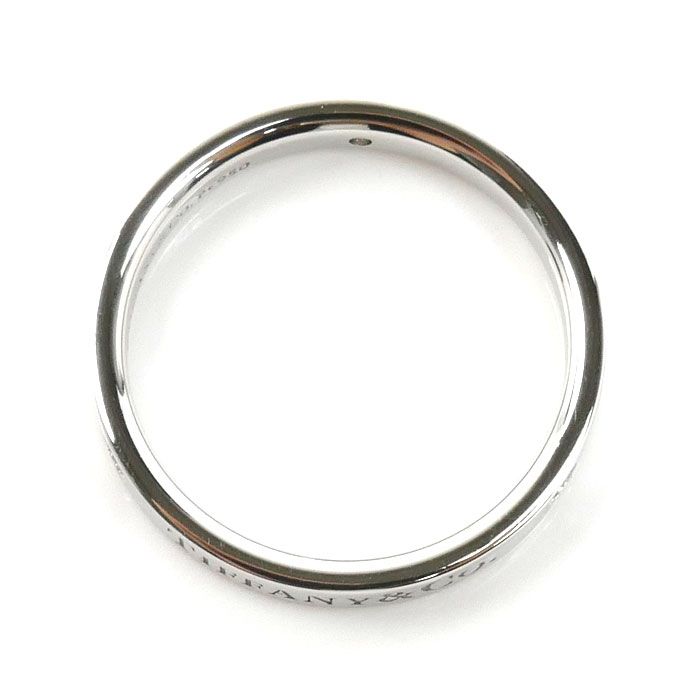 Tiffany & Co Platinum Flat Band Diamond Ring — view 4