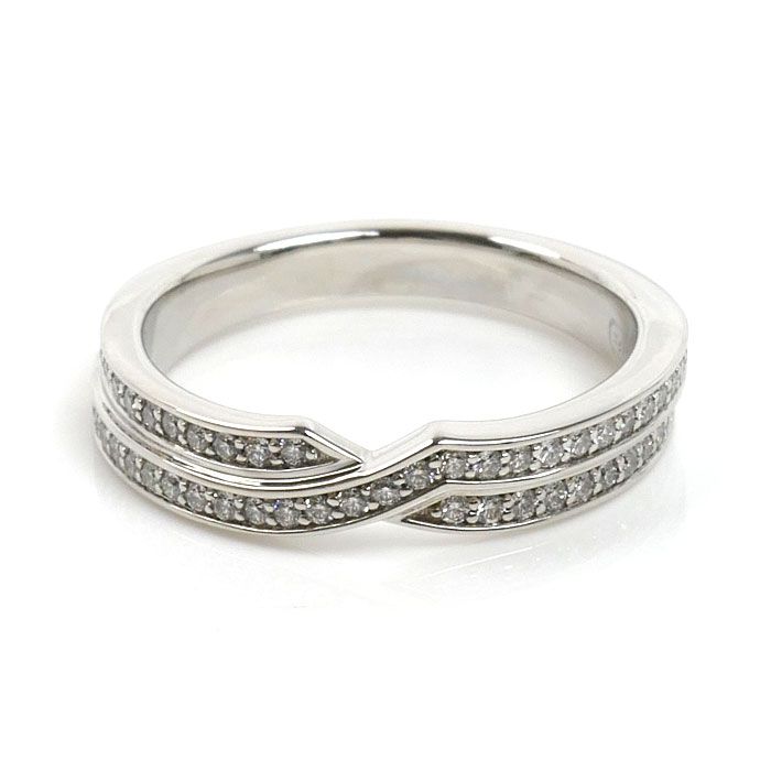 Harry Winston Platinum Tryst Two Row Band Ring Diamond — view 3