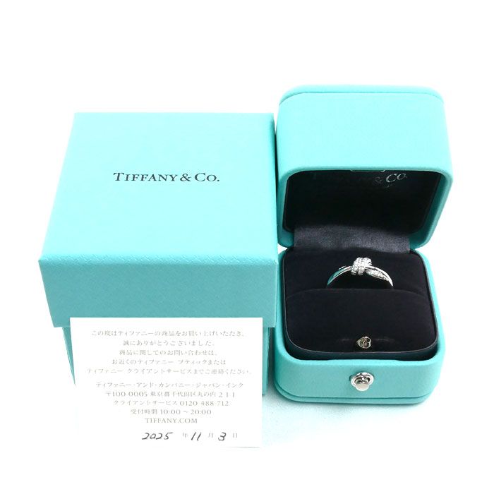 Tiffany & Co 18k White Gold Knot Ring Diamond — view 8