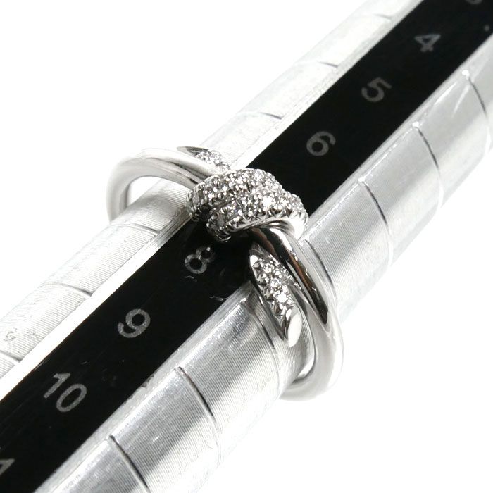 Tiffany & Co 18k White Gold Knot Ring Diamond — view 6