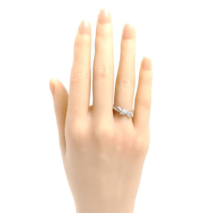 Tiffany & Co 18k White Gold Knot Ring Diamond — view 7