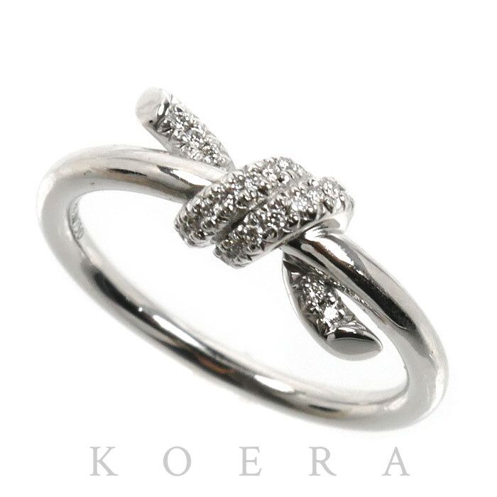 Tiffany & Co 18k White Gold Knot Ring Diamond