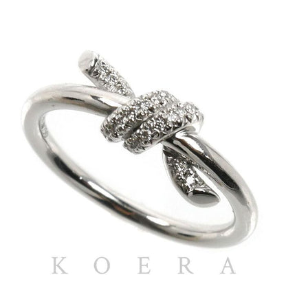 Tiffany & Co 18k White Gold Knot Ring Diamond