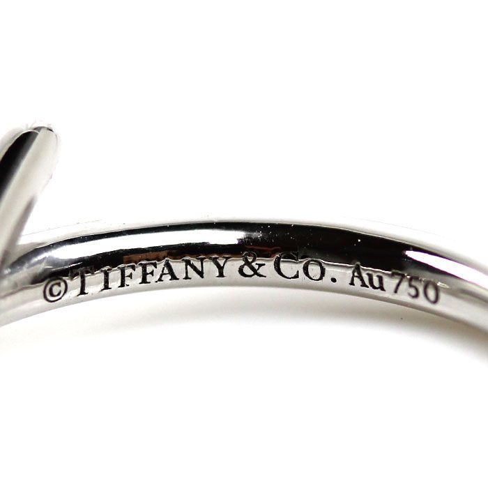 Tiffany & Co 18k White Gold Knot Ring Diamond — view 5