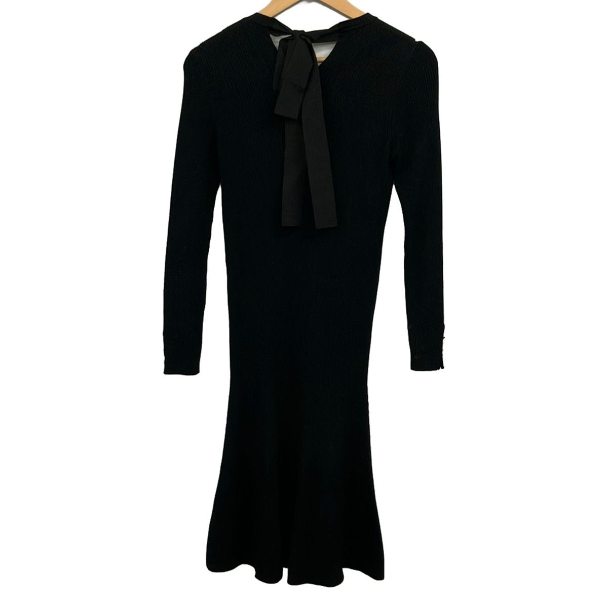 Fendi Dress M Black White Long Sleeve Pearl — view 2