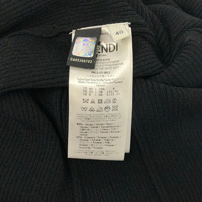 Fendi Dress M Black White Long Sleeve Pearl — view 4