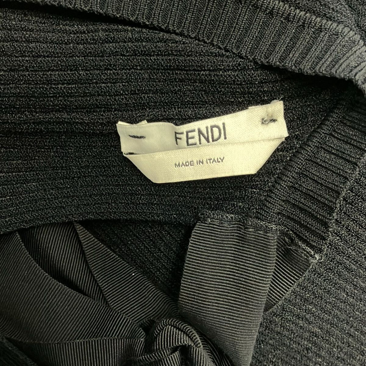 Fendi Dress M Black White Long Sleeve Pearl — view 3