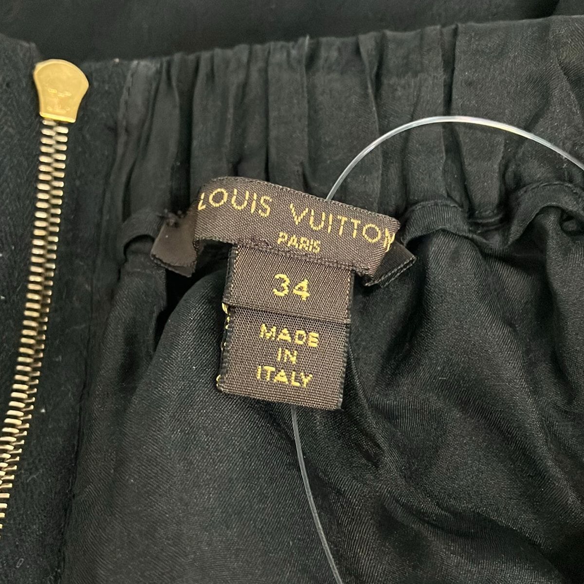 Louis Vuitton Mini Skirt S Black Dark Navy Elastic Waist Monogram Patterned Lace — view 3