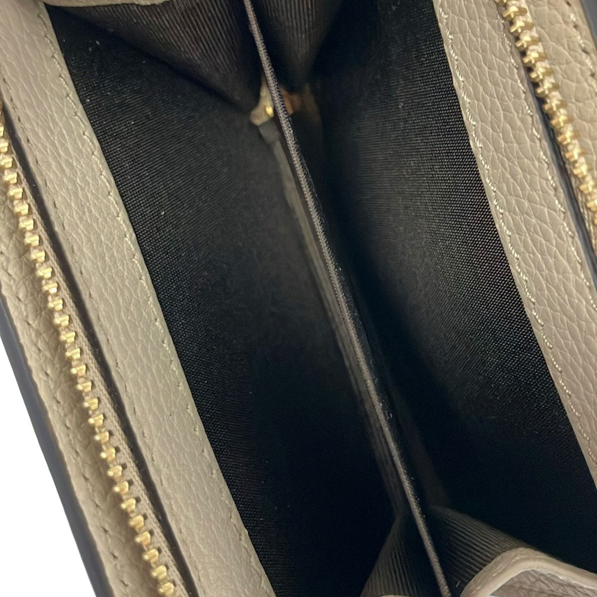 Gucci Bifold Wallet Double G Bicolor Small Beige Ivory L-shaped Zipper Leather — view 4