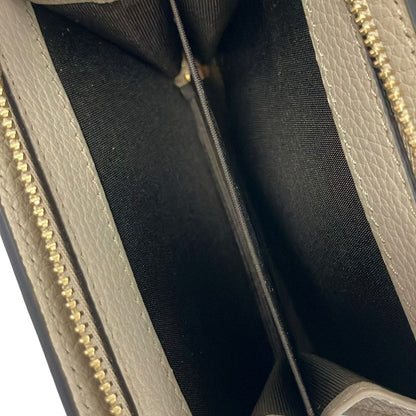 Gucci Bifold Wallet Double G Bicolor Small Beige Ivory L-shaped Zipper Leather — view 4
