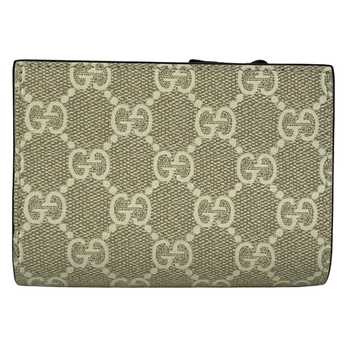 Gucci Bifold Wallet Double G Bicolor Small Beige Ivory L-shaped Zipper Leather — view 2