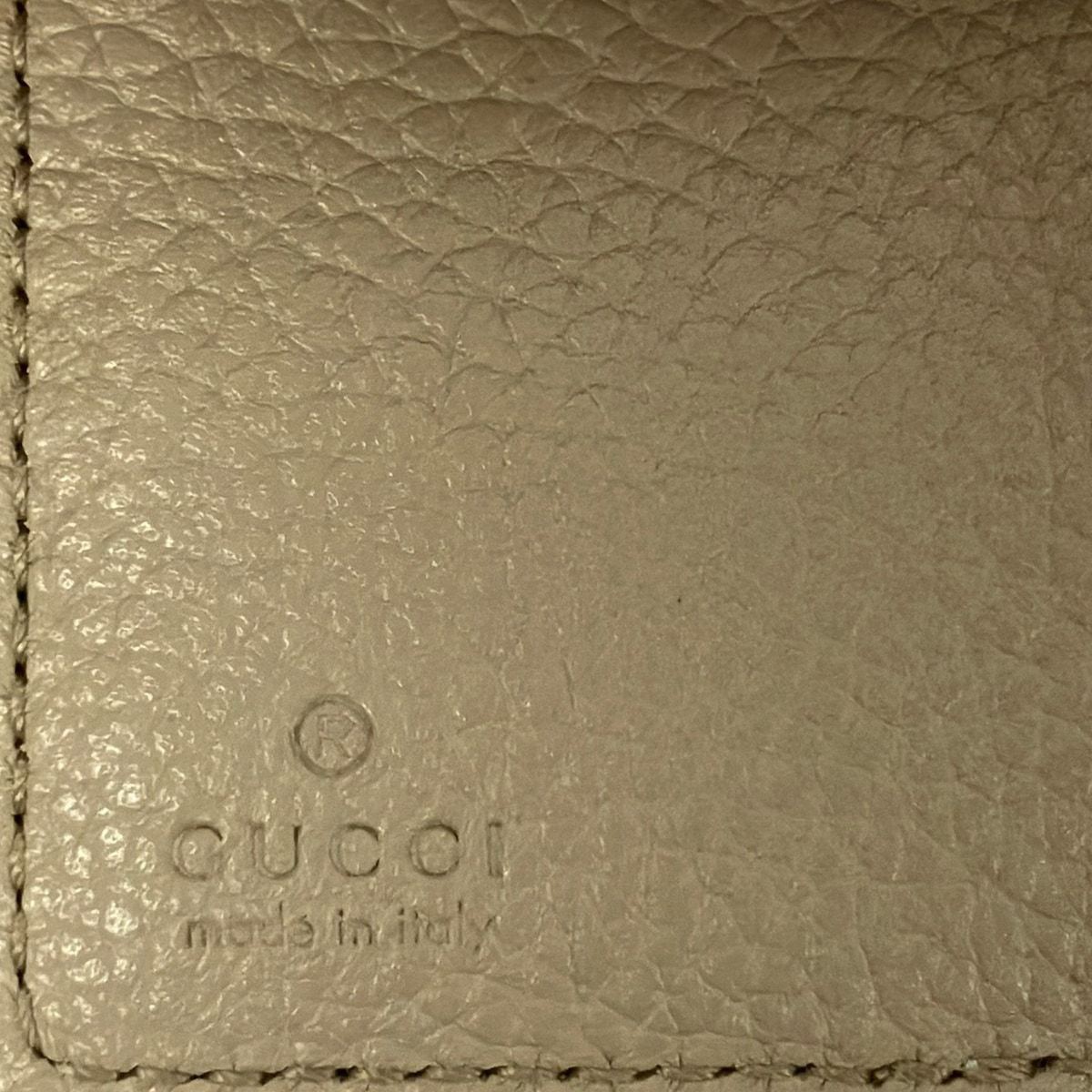Gucci Bifold Wallet Double G Bicolor Small Beige Ivory L-shaped Zipper Leather — view 5