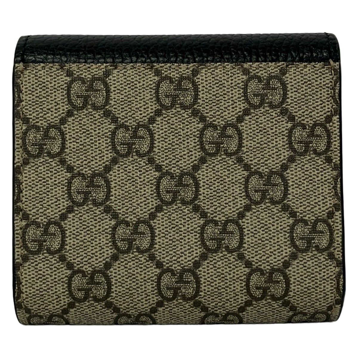 Gucci Bifold Wallet GG Marmont Black Dark Brown Beige Leather — view 2