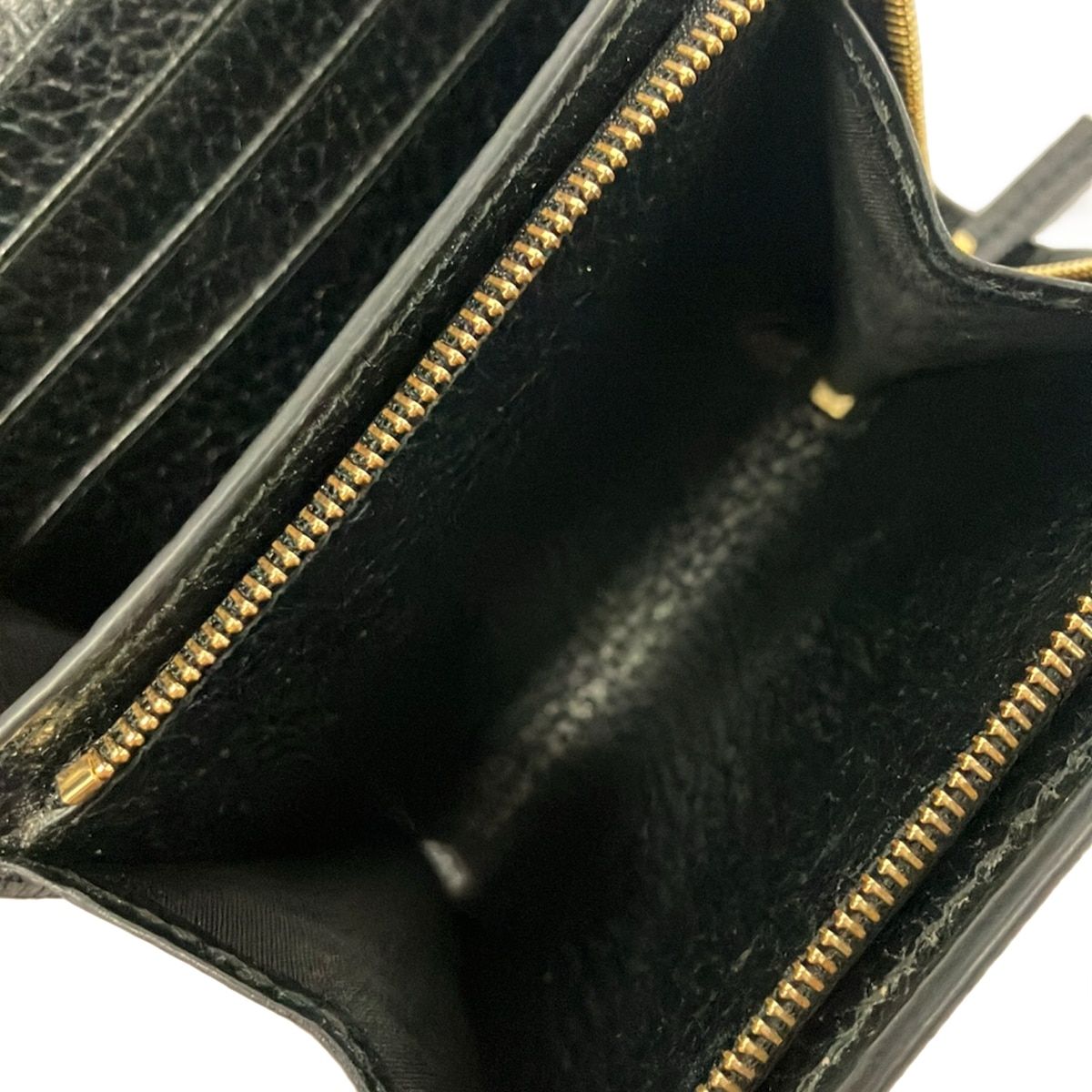 Gucci Bifold Wallet GG Marmont Black Dark Brown Beige Leather — view 4