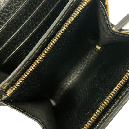 Gucci Bifold Wallet GG Marmont Black Dark Brown Beige Leather — view 4
