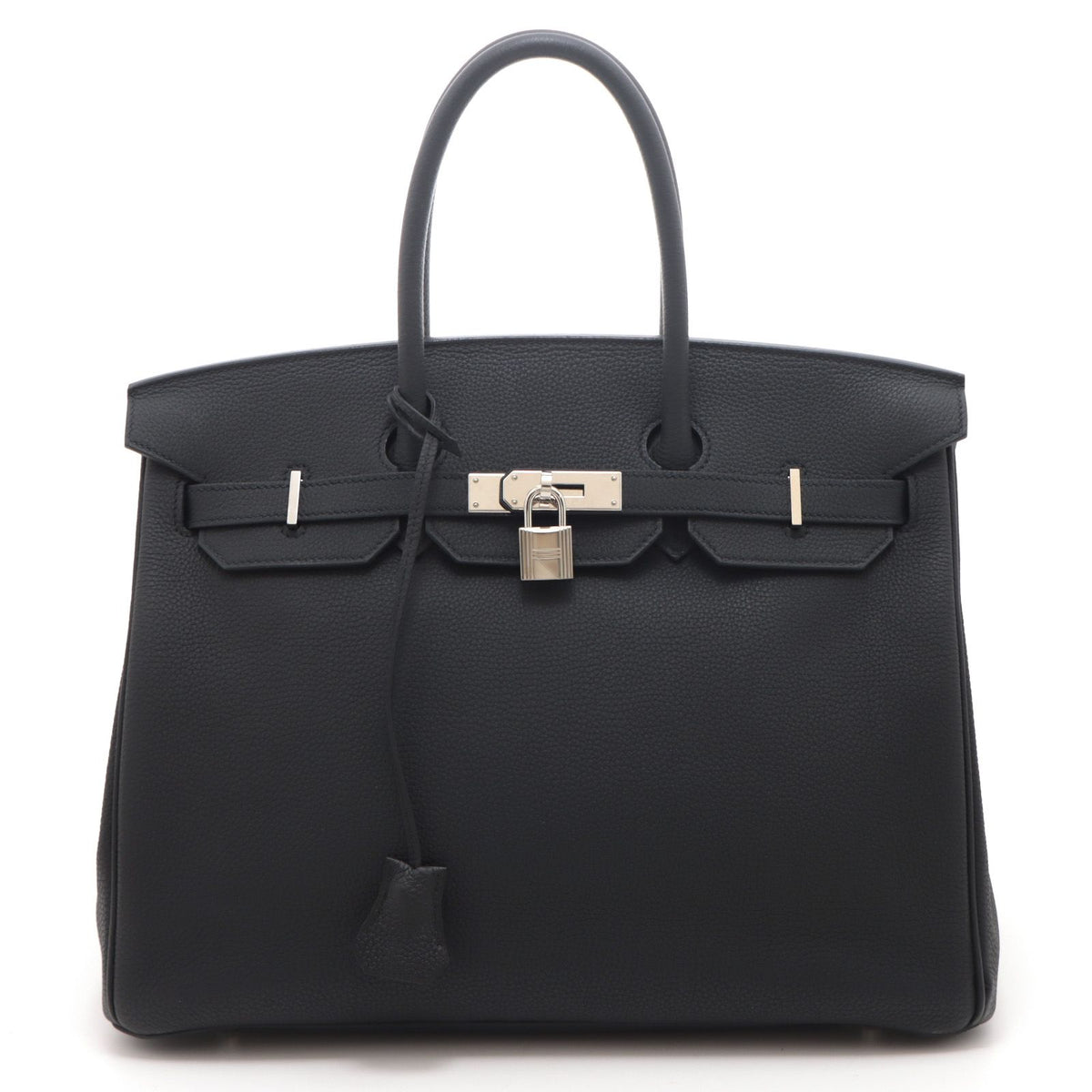 Hermes Birkin 35 Black Silver Handbag Togo