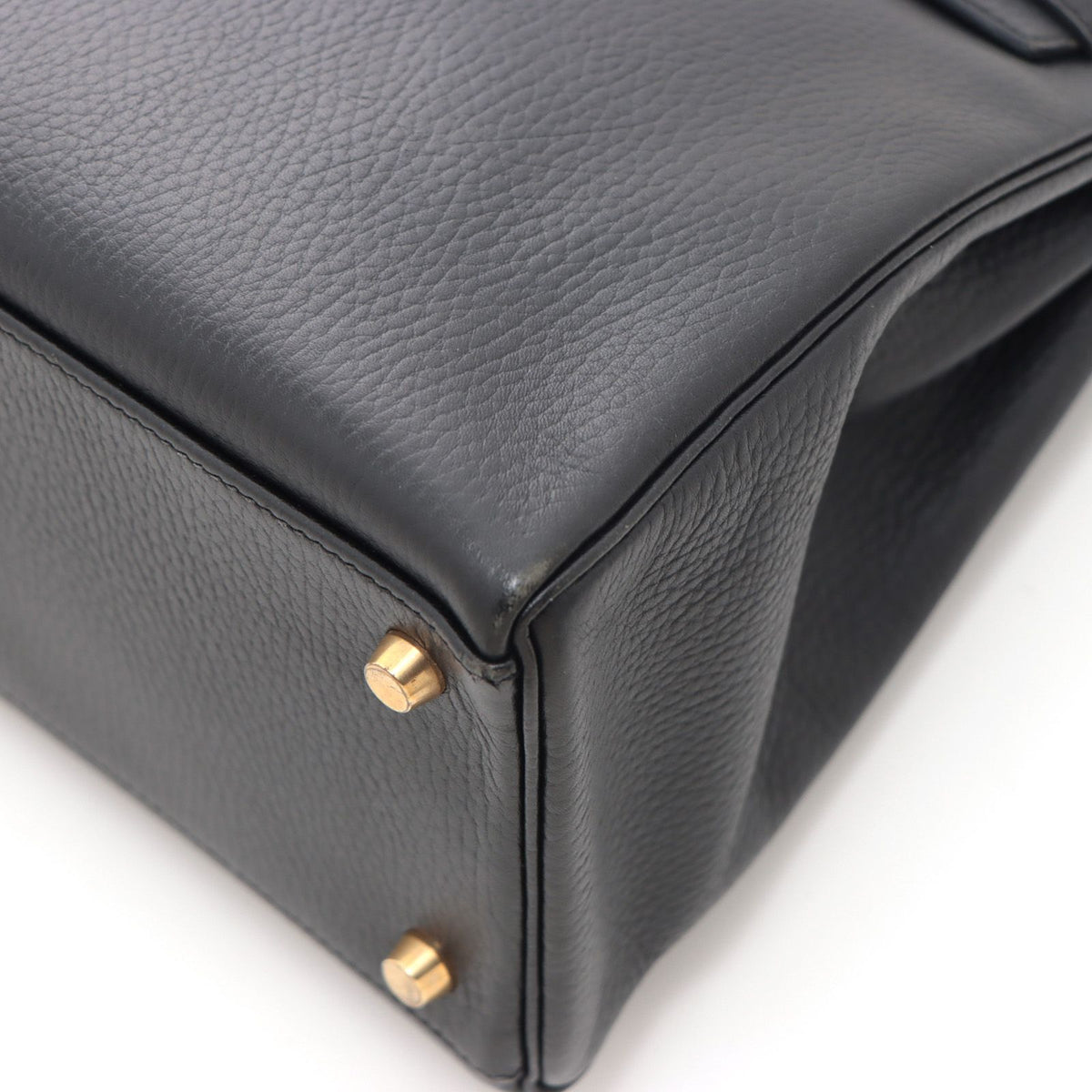 Hermes Kelly 32 Black Retourne Handbag Ardennes — view 6