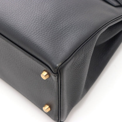 Hermes Kelly 32 Black Retourne Handbag Ardennes — view 6
